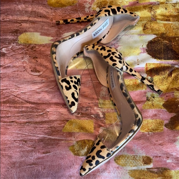 steve madden clear leopard heels